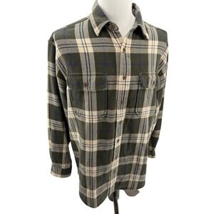 L.L.Bean Mens Flannel Shirt Long Sleeve‎ Plaid Midweight Large Tall